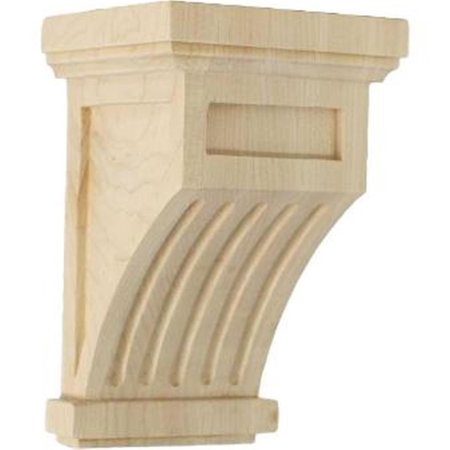 DWELLINGDESIGNS 4.25 in. W x 4.25 in. D x 7 in. H Fluted Corbel, Red Oak, Architectural Accent DW2572559